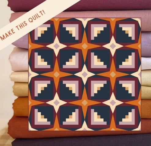 Sky Cabin Quilt Kit in AGF Pure Solids - Multiple Color Options