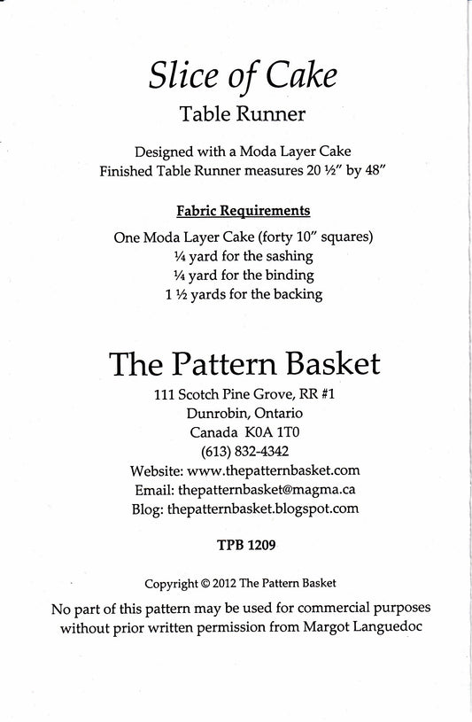 Slice of Cake Table Runner Pattern by The Pattern Basket