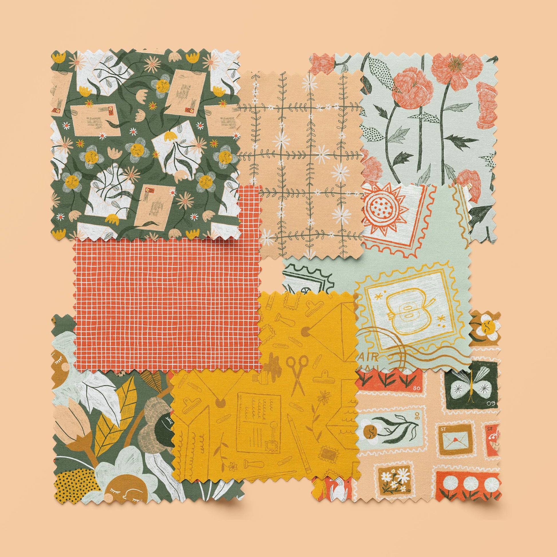 Snail Mail by Meenal Patel : Garden Dreams Quilt Kit