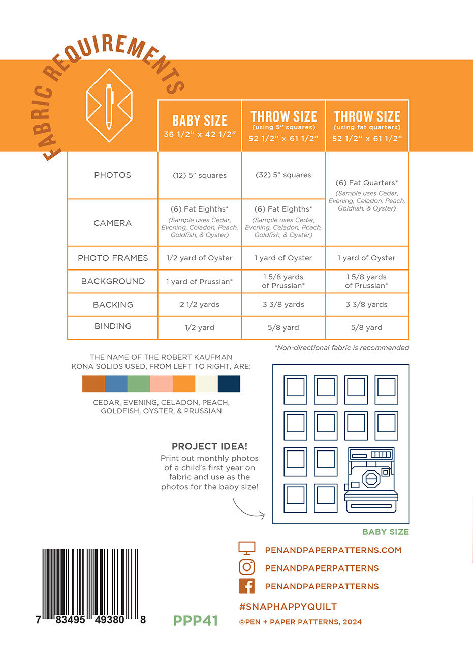 Snap Happy Quilt Pattern by Pen + Paper Patterns