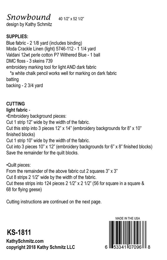 Snowbound Embroidery Pattern by Kathy Schmitz