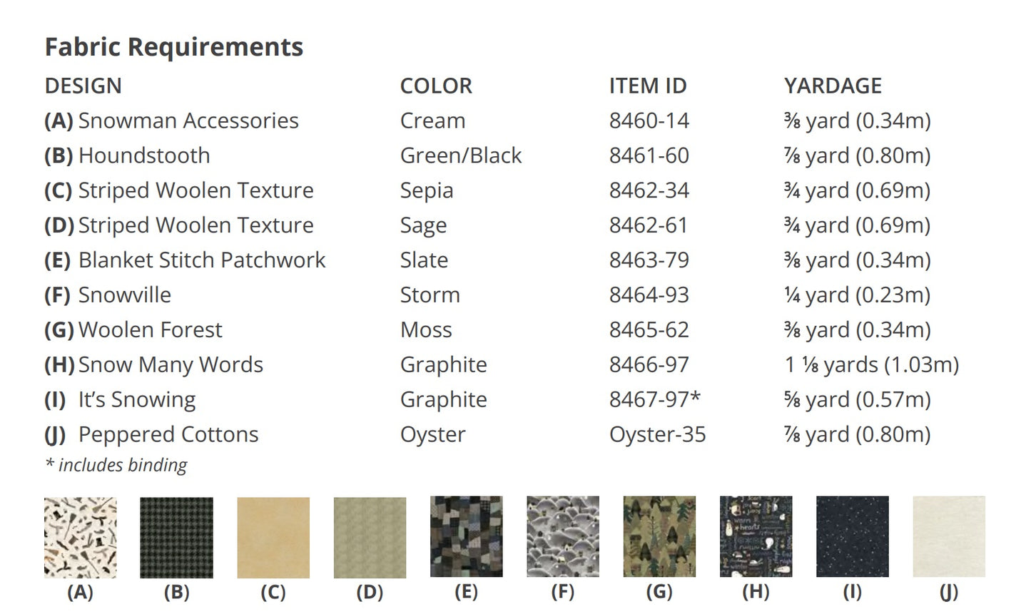 Snowy Days & Frosty Nights by Kathi Campbell : Winter Love Quilt Kit