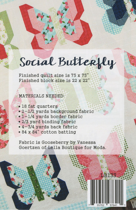 Social Butterfly Quilt Pattern by Lella Boutique