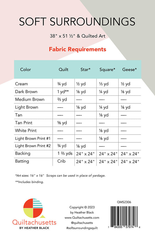 Soft Surroundings Quilt Pattern by Quiltachusetts