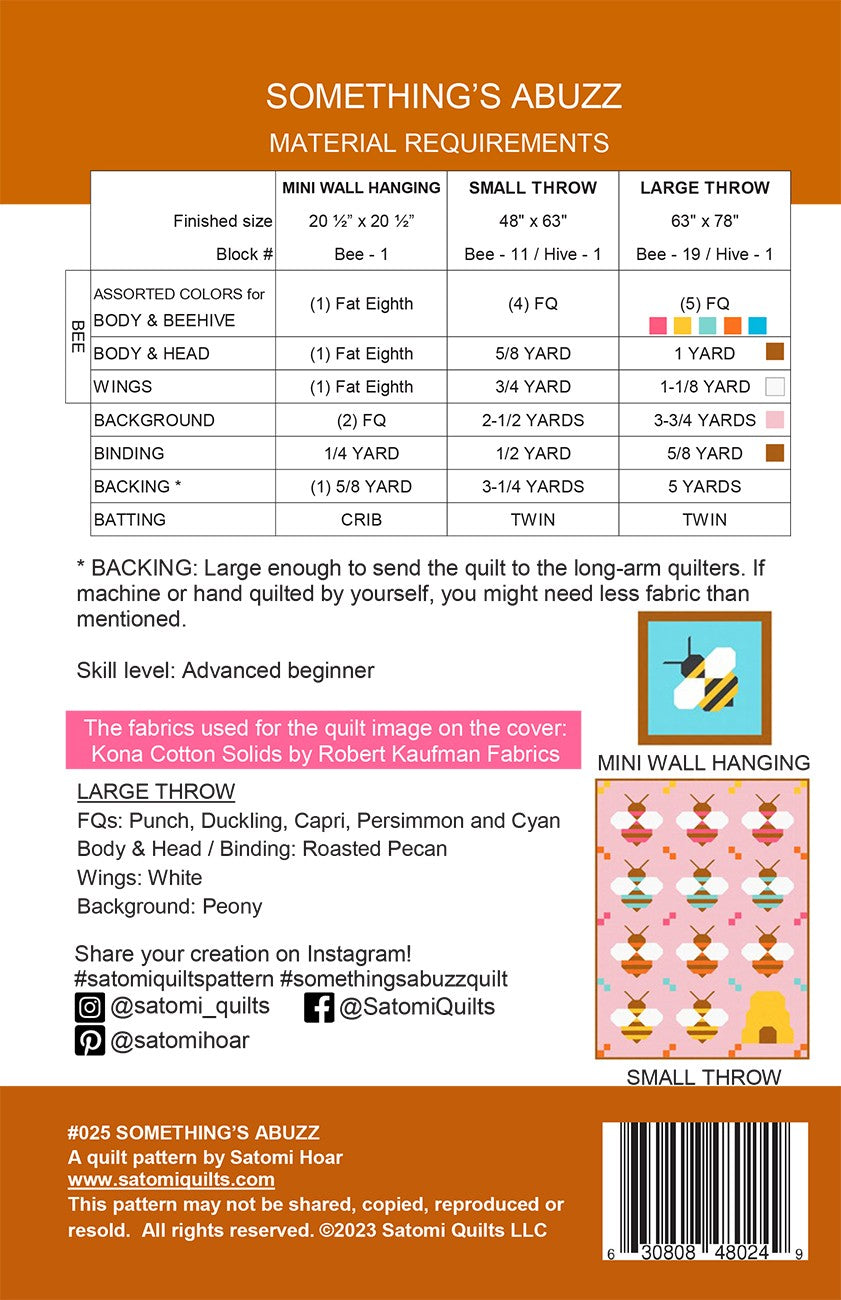 Somethings Abuzz Quilt Pattern by Satomi Quilts