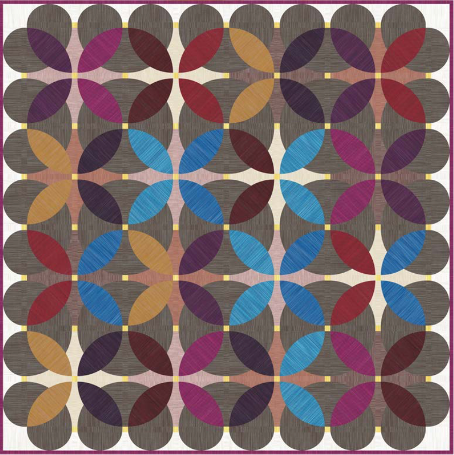 Space Dye Wovens by Figo Studio : Retro Blossom Quilt Kit