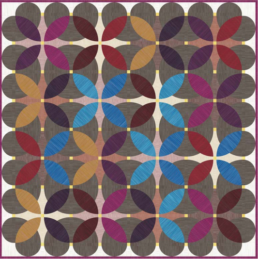 Space Dye Wovens by Figo Studio : Retro Blossom Quilt Kit