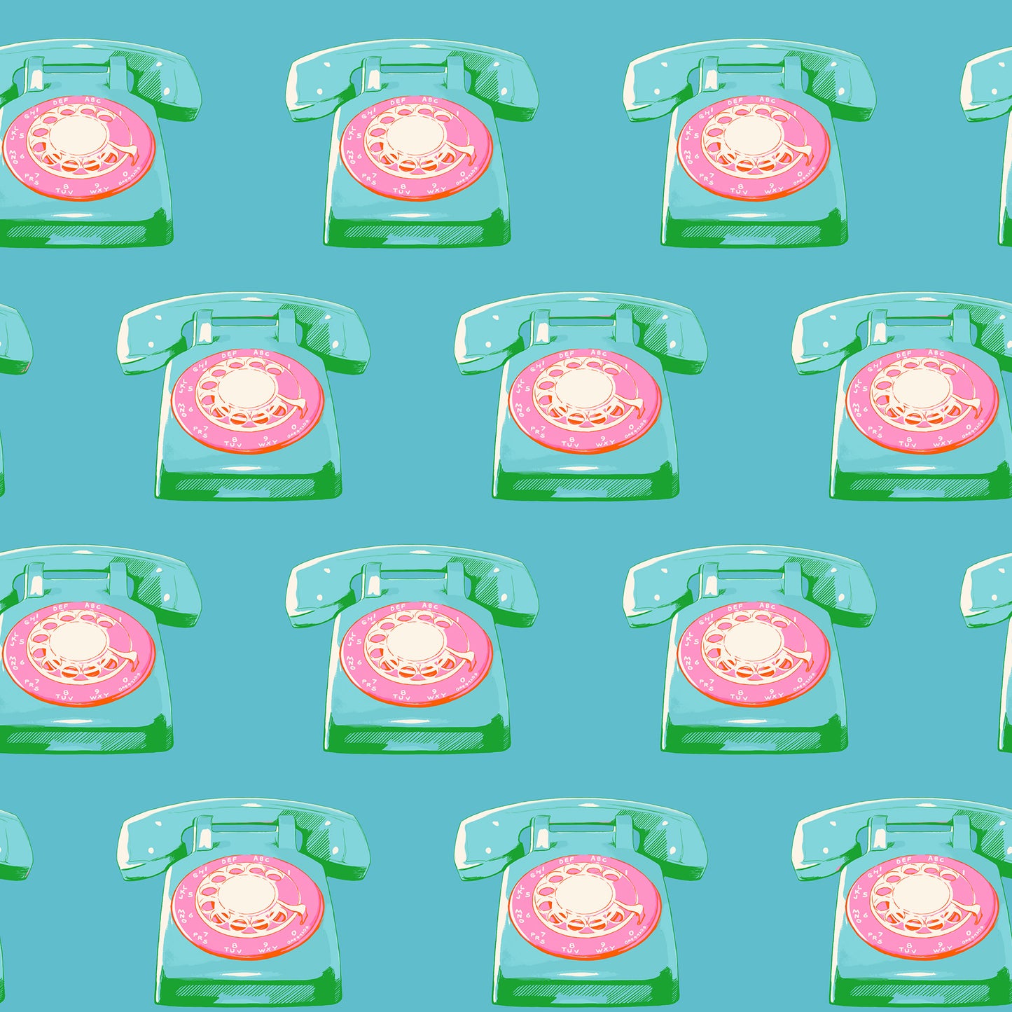 Sparkle Mart by Melody Miller : Telephones Dark Turquoise RS0121 16