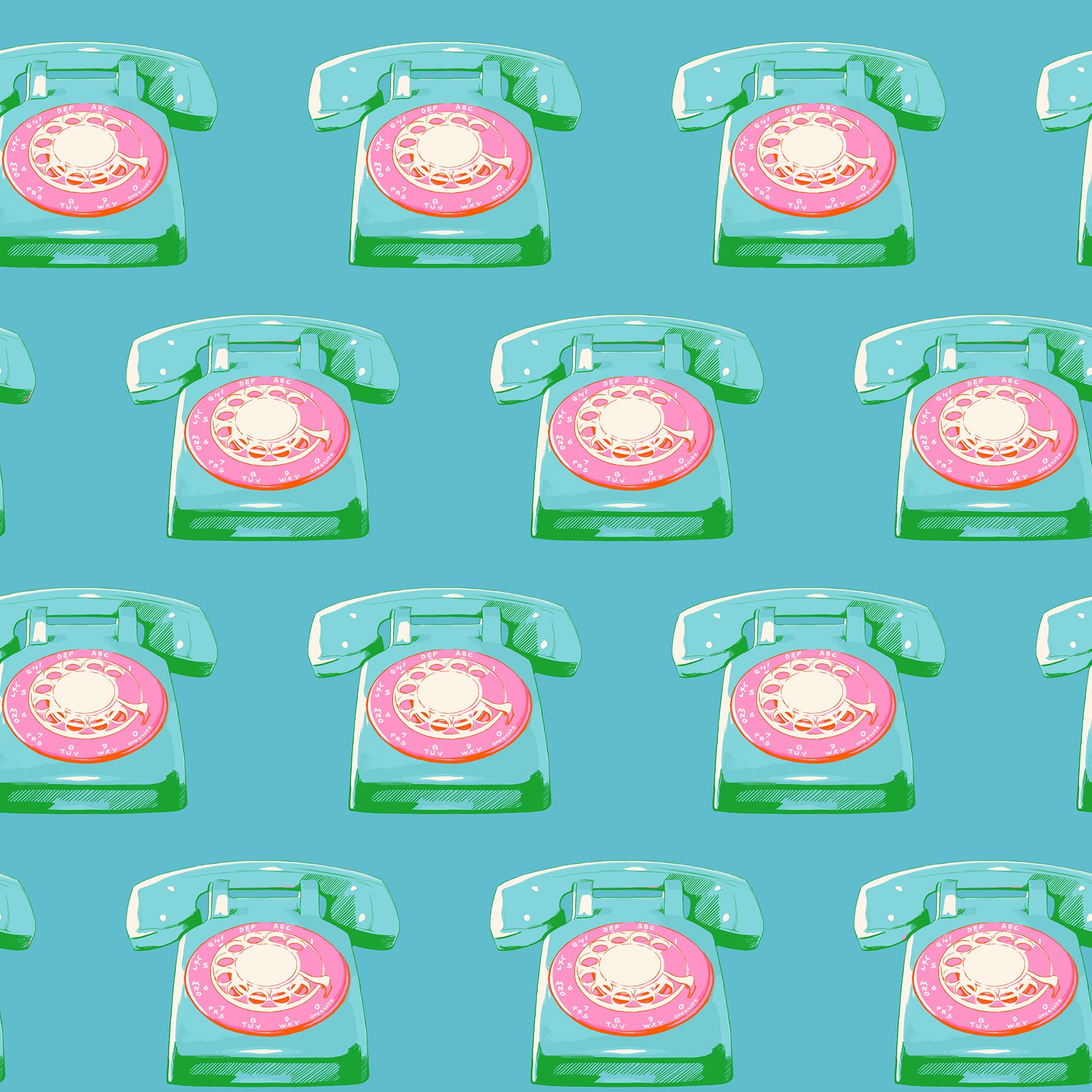 Sparkle Mart by Melody Miller : Telephones Dark Turquoise RS0121 16
