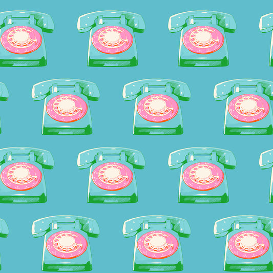 Sparkle Mart by Melody Miller : Telephones Dark Turquoise RS0121 16