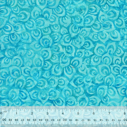 Splendor Quiltessentials 7 Batiks by Anthology Fabrics : Petals Caribbean 448Q-2