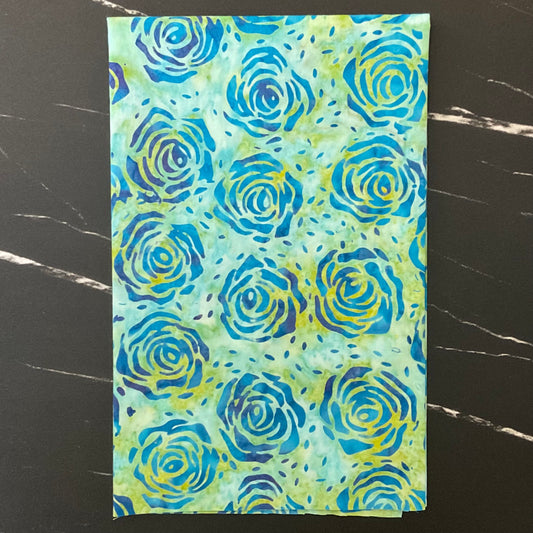 Splendor Quiltessentials 7 Batiks by Anthology Fabrics : Roses Aquamarine 446Q-3