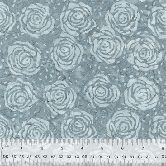 Splendor Quiltessentials 7 Batiks by Anthology Fabrics : Roses Silver 446Q-5
