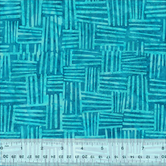 Splendor Quiltessentials 7 Batiks by Anthology Fabrics : Weave Turquoise 444Q-4