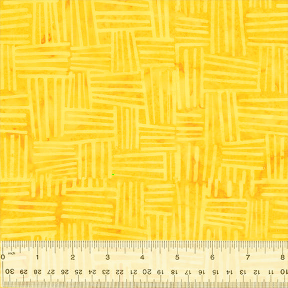 Splendor Quiltessentials 7 Batiks by Anthology Fabrics : Weave Yellow 444Q-3