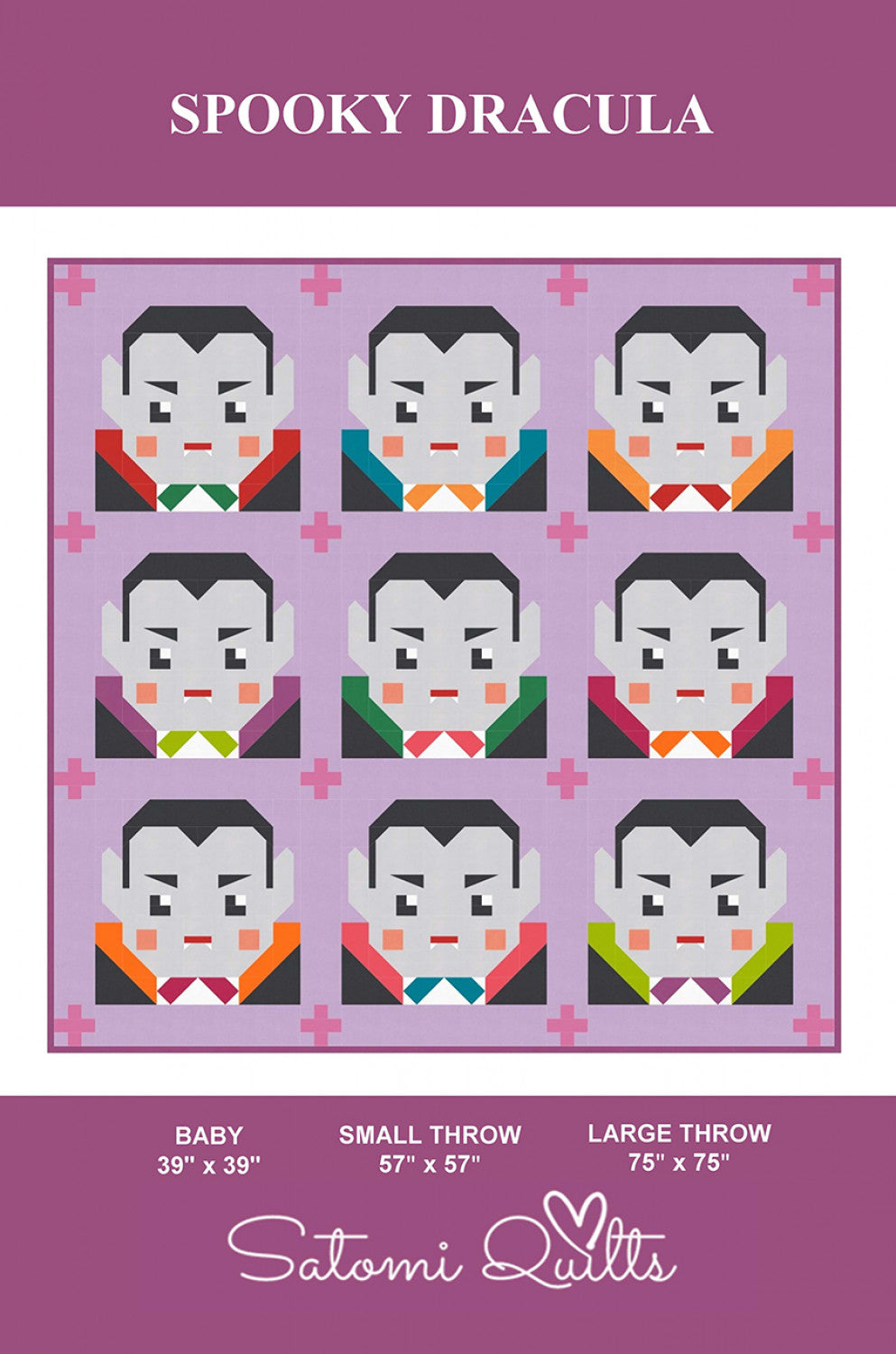 Spooky Dracula Quilt Pattern by Satomi Quilts