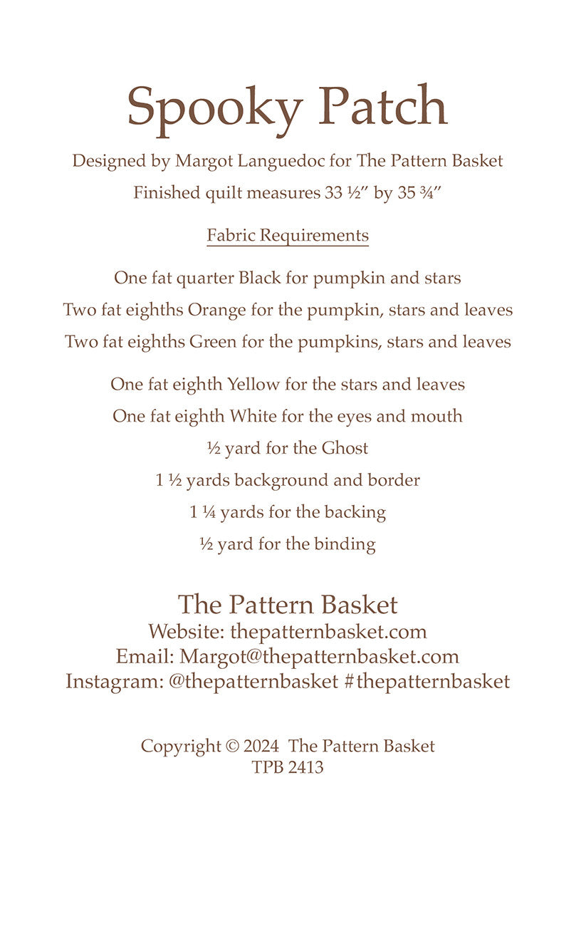 Spooky Patch Table Topper Pattern by The Pattern Basket