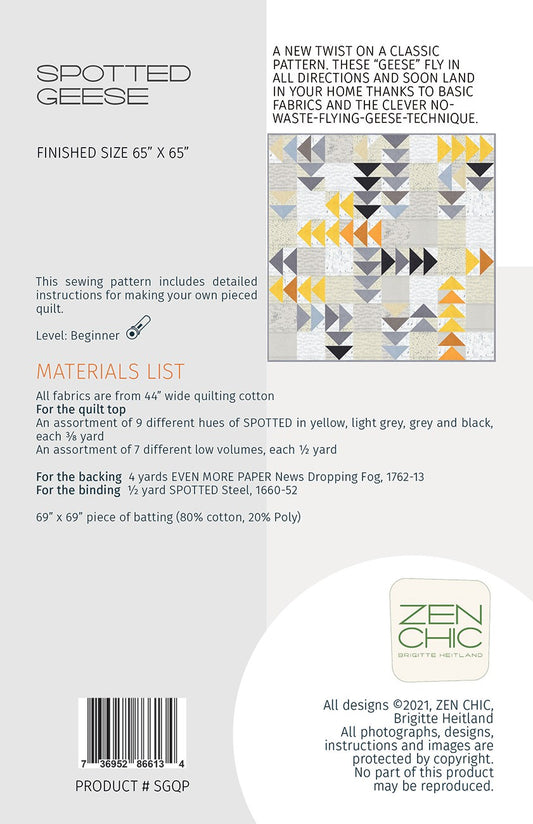 Spotted Geese Quilt Pattern by Zen Chic