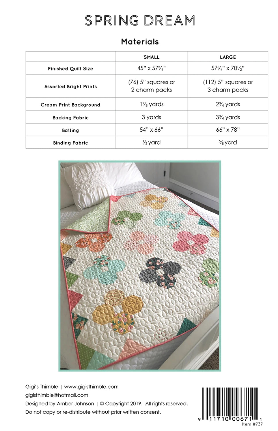 Spring Dream Quilt Pattern by Gigi's Thimble