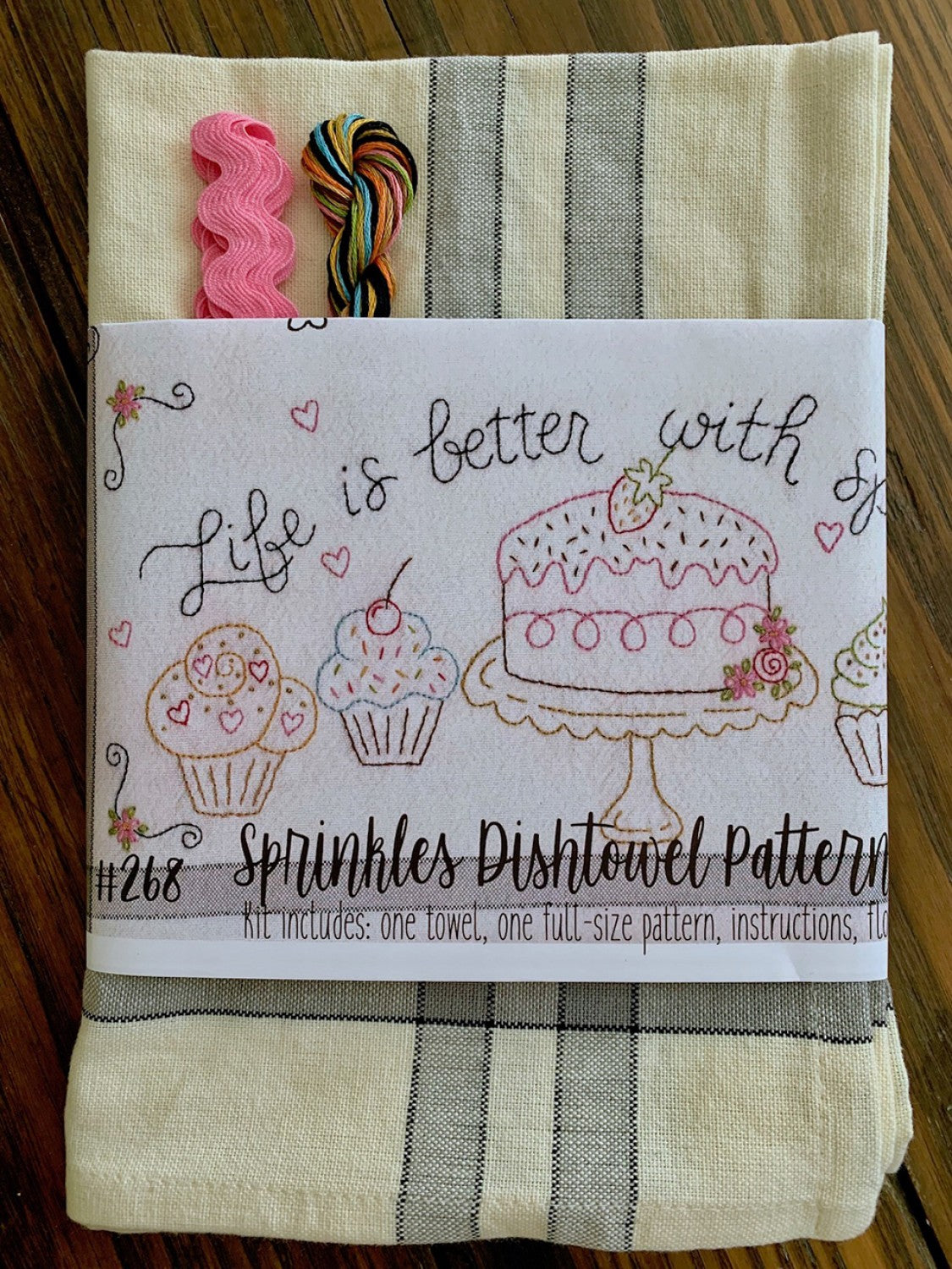 Sprinkles Embroidery Dishtowel Kit # BR268K - Special Order