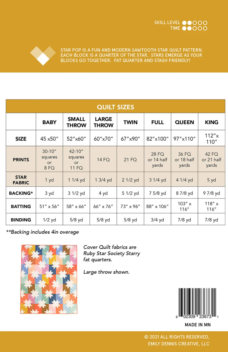 Star Pop Quilt Pattern by Quilty Love