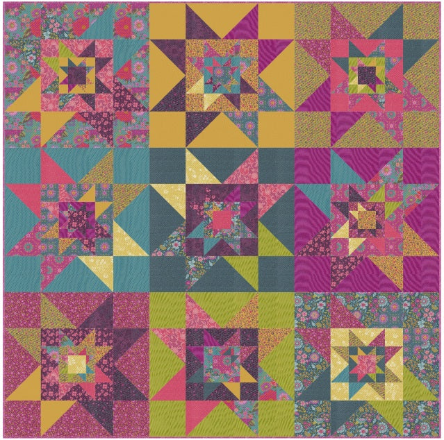 Star Stacked Quilt Pattern by Copper Kettle Quilt Company