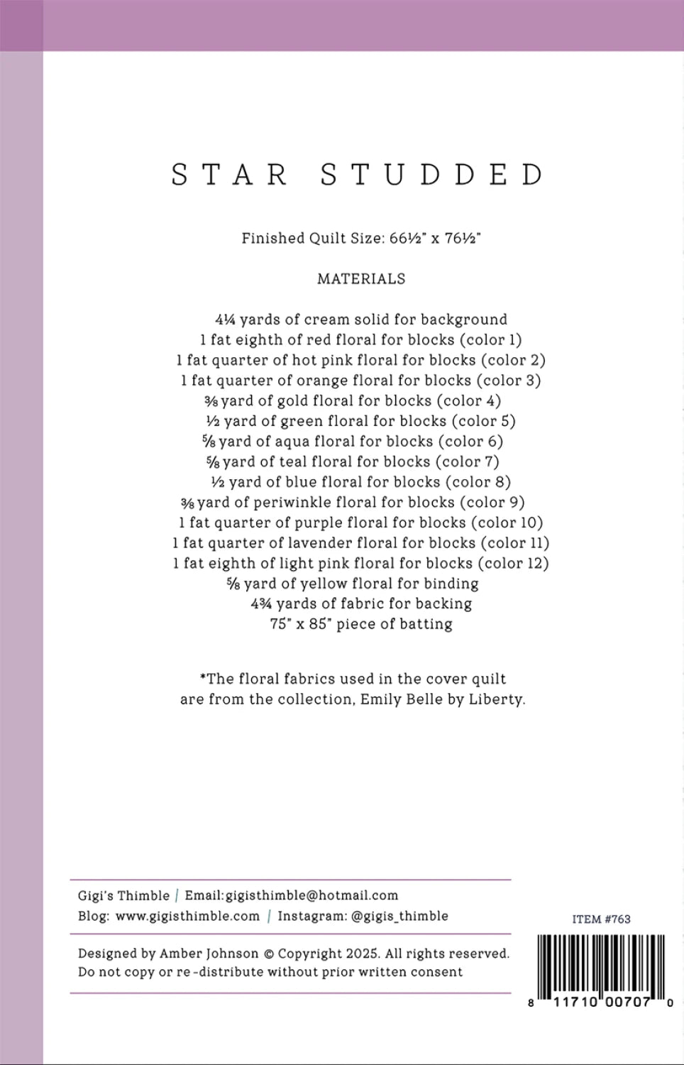 Star Studded Quilt Pattern by Gigi's Thimble