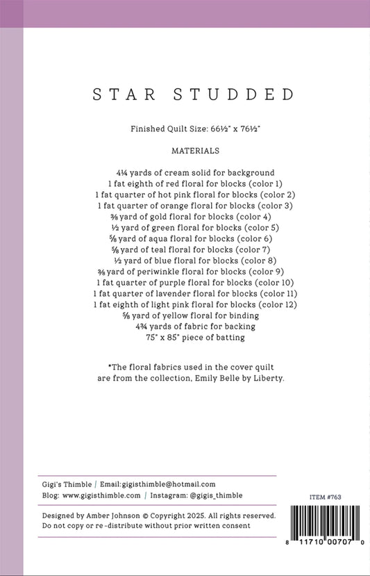 Star Studded Quilt Pattern by Gigi's Thimble