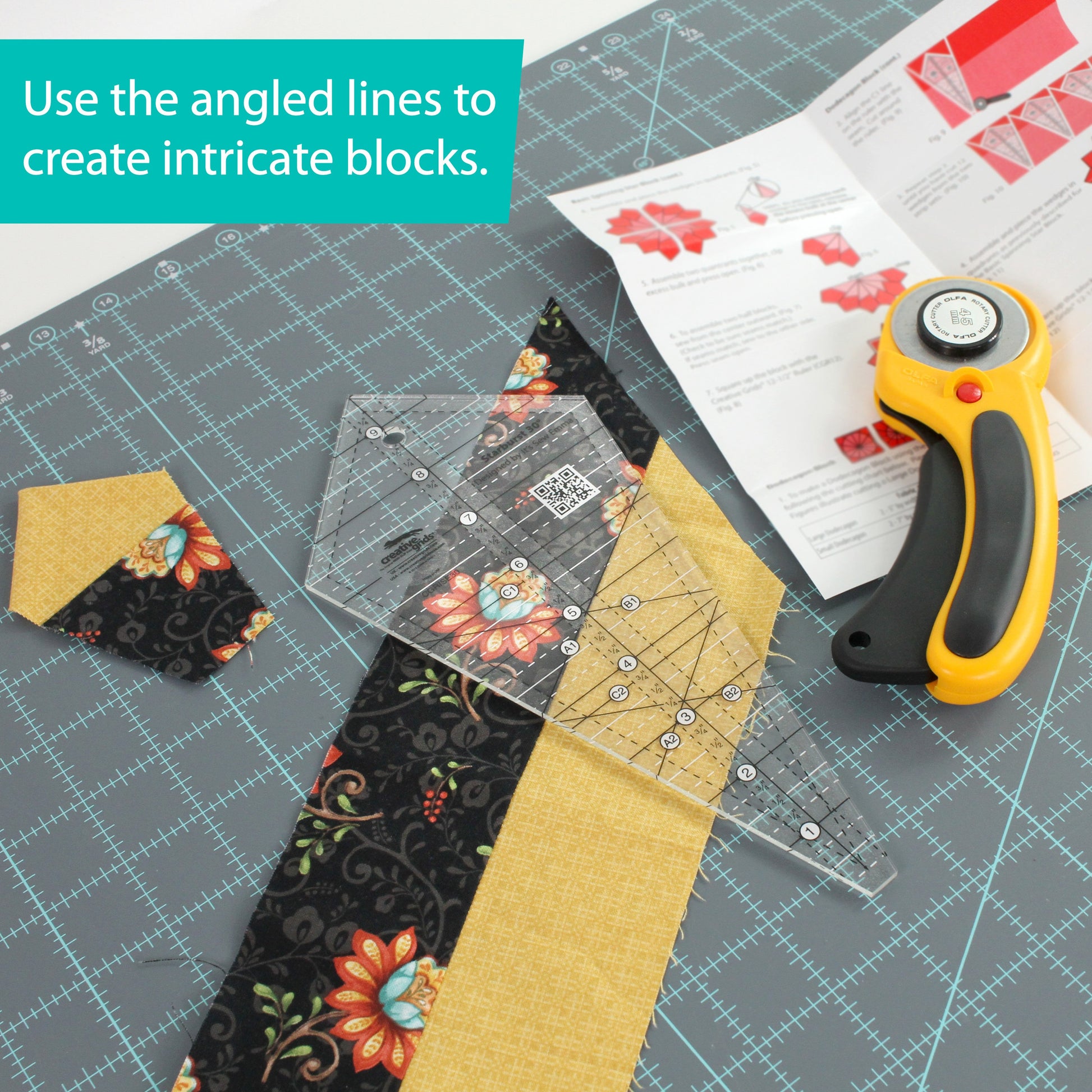 Starburst 30 Degree Triangle Quilt 91/2in Ruler CGRISE30