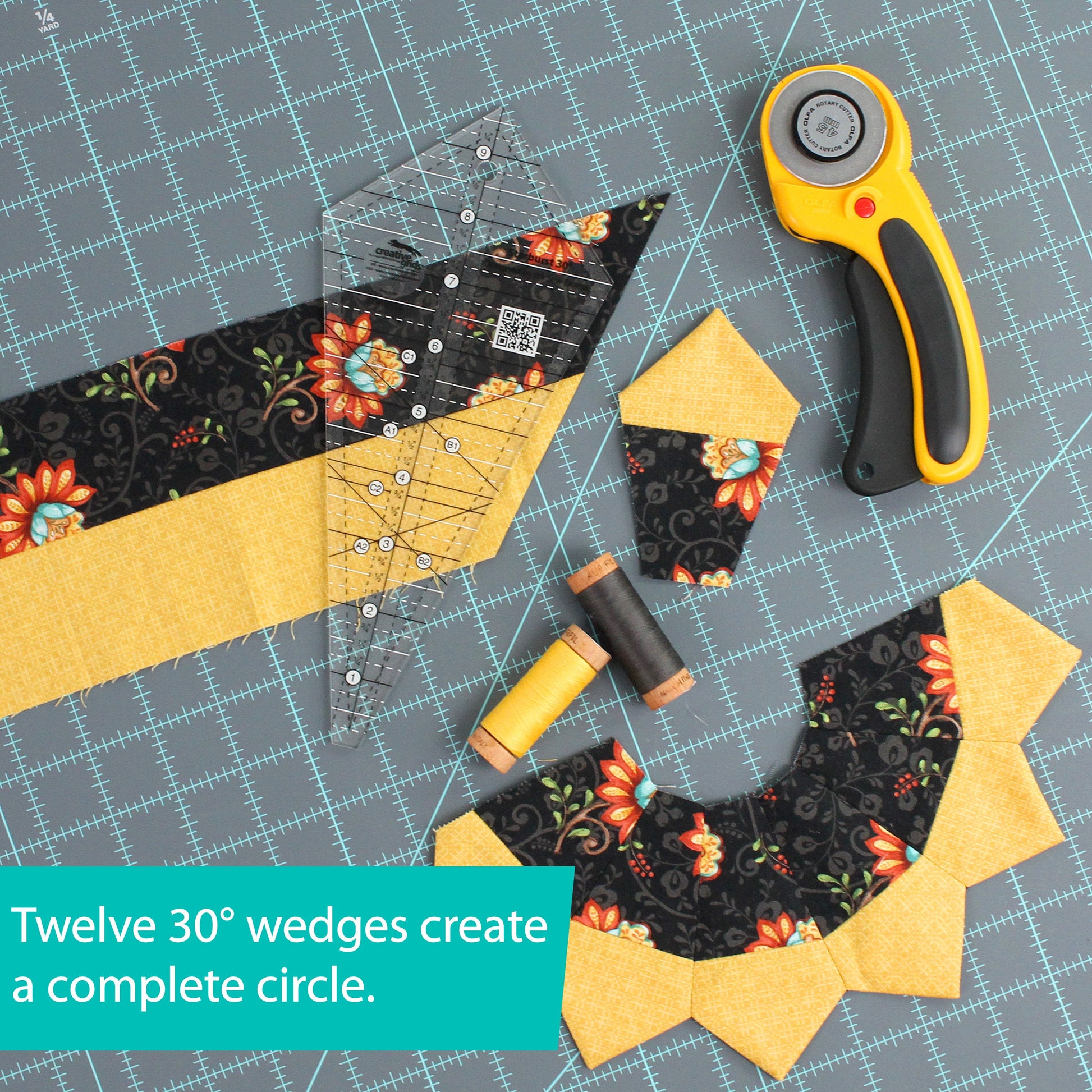 Starburst 30 Degree Triangle Quilt 91/2in Ruler CGRISE30