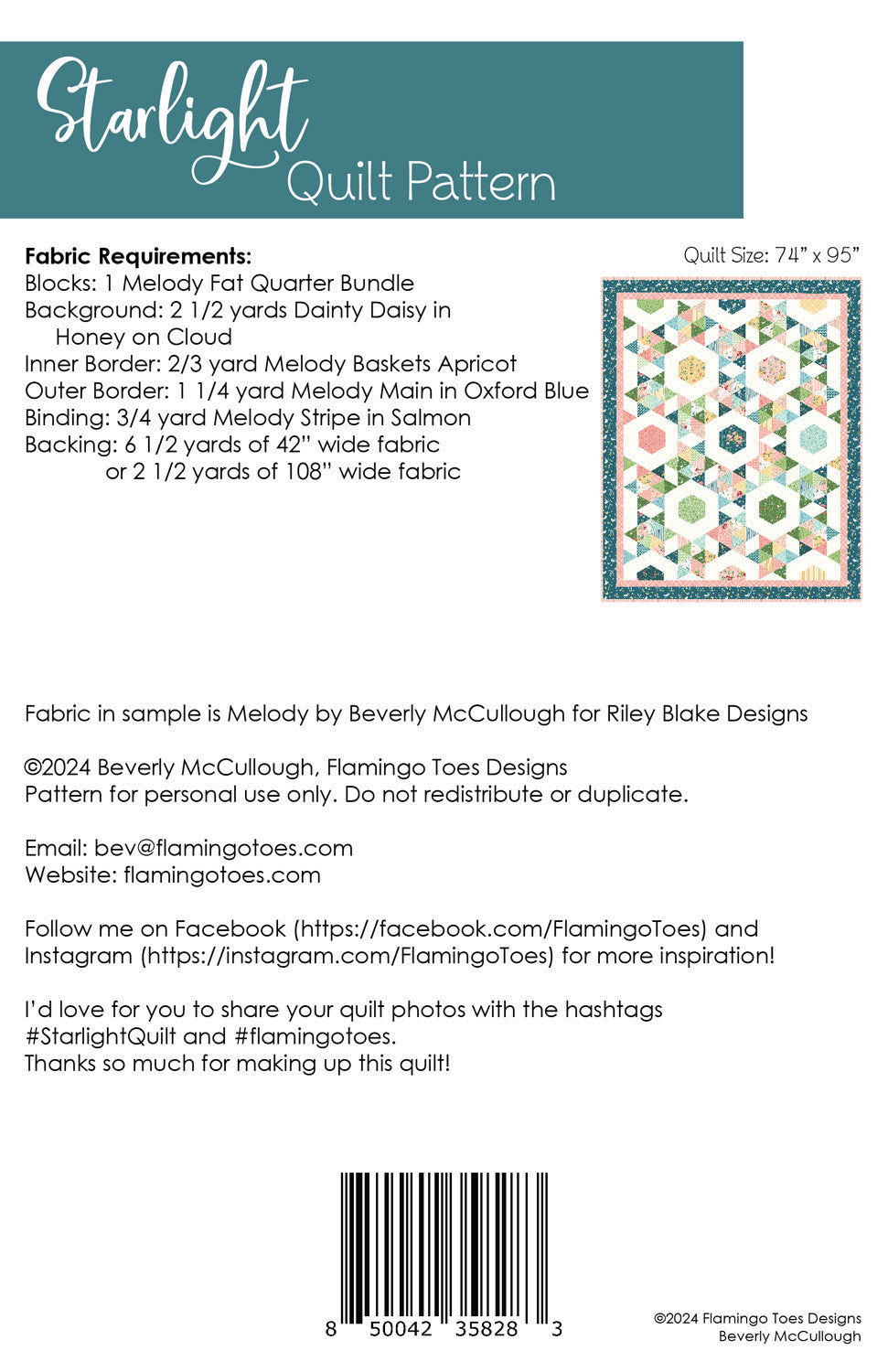 Starlight Quilt Pattern # FT-8283SL - Special Order