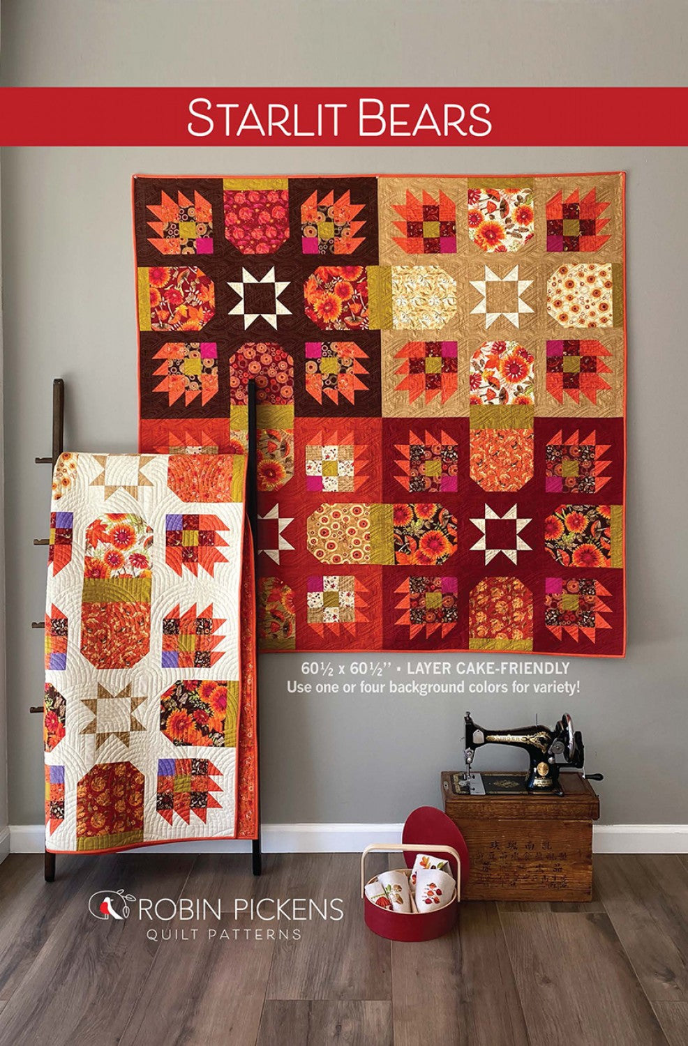 Starlit Bears Quilt Pattern by Robin Pickens