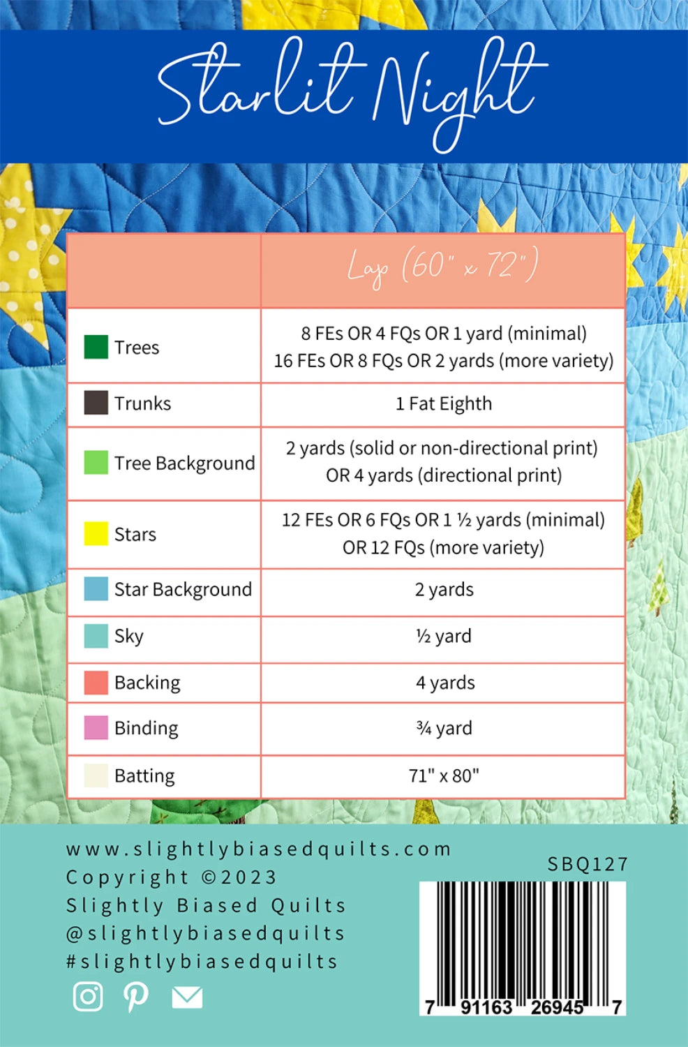 Starlit Night Quilt Pattern by Slightly Biased Quilts