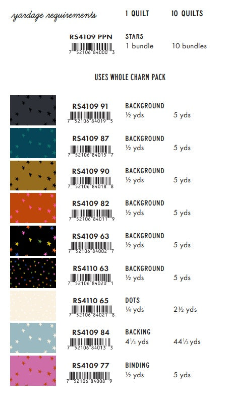 Starry 2025 by Alexia Abegg - Starry Quilt Kit - Dark