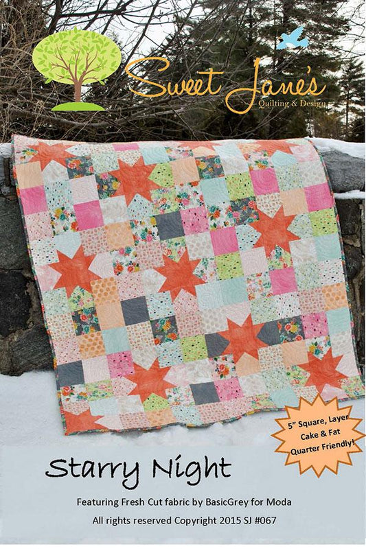 Starry Night Quilt Pattern by Sweet Janes Quilting Design