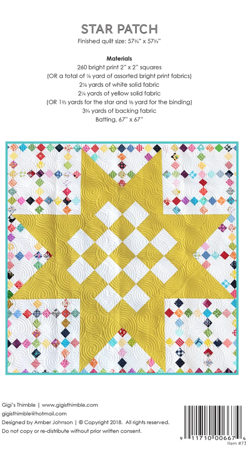 Stars Patch Quilt Pattern by Gigi's Thimble