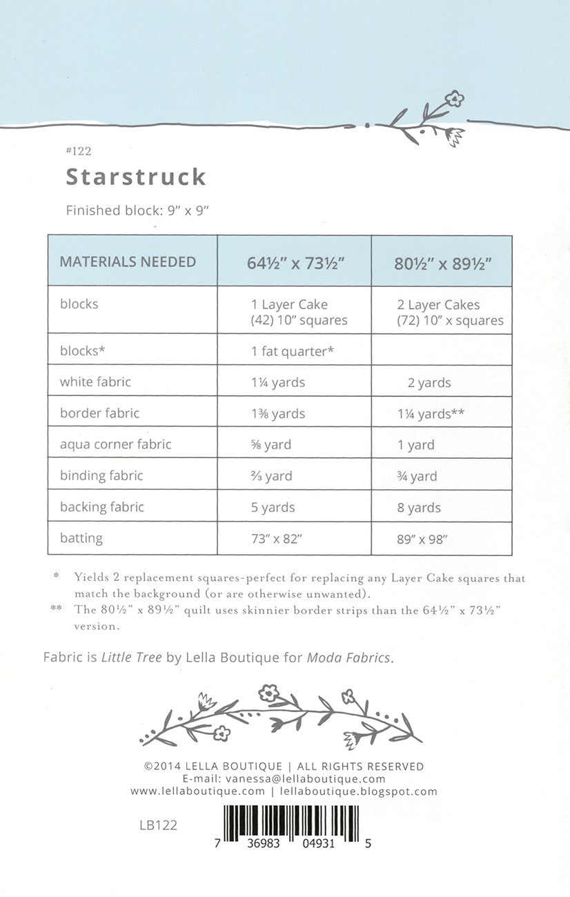 Starstruck Quilt Pattern by Lella Boutique