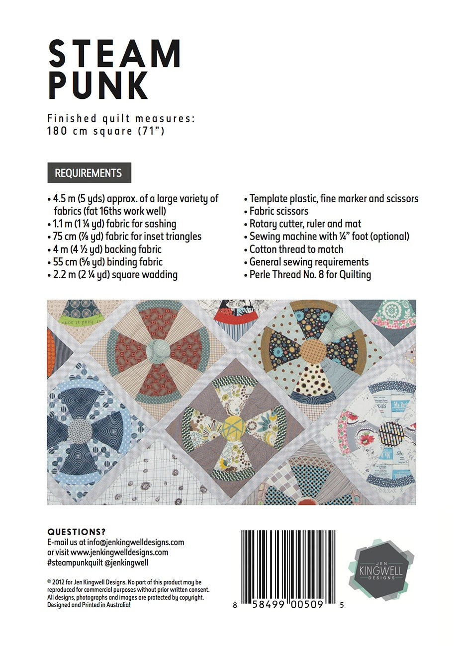 Steam Punk Pattern by Jen Kingwell Designs - Special Order