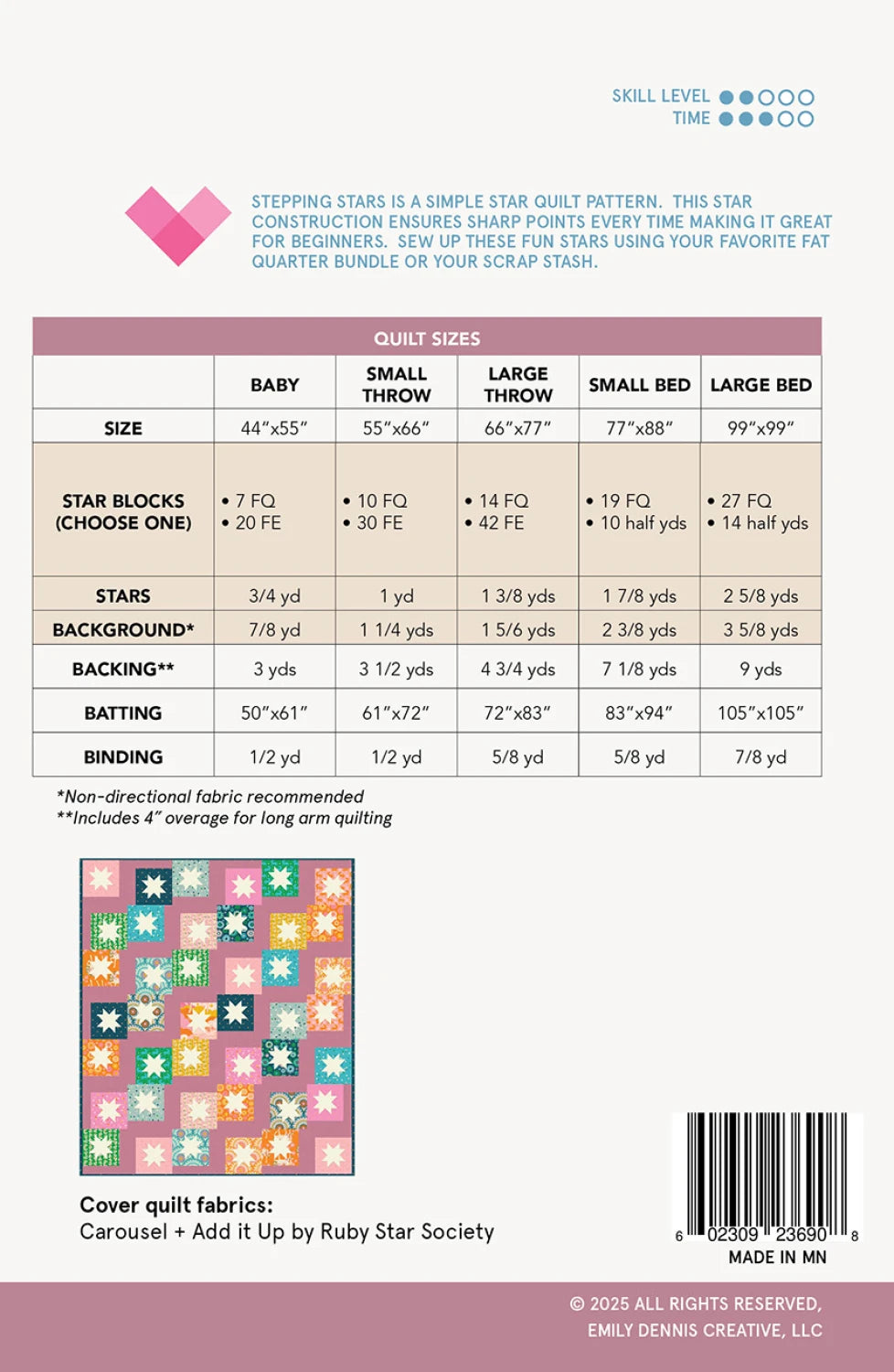 Stepping Stars Quilt Pattern by Quilty Love