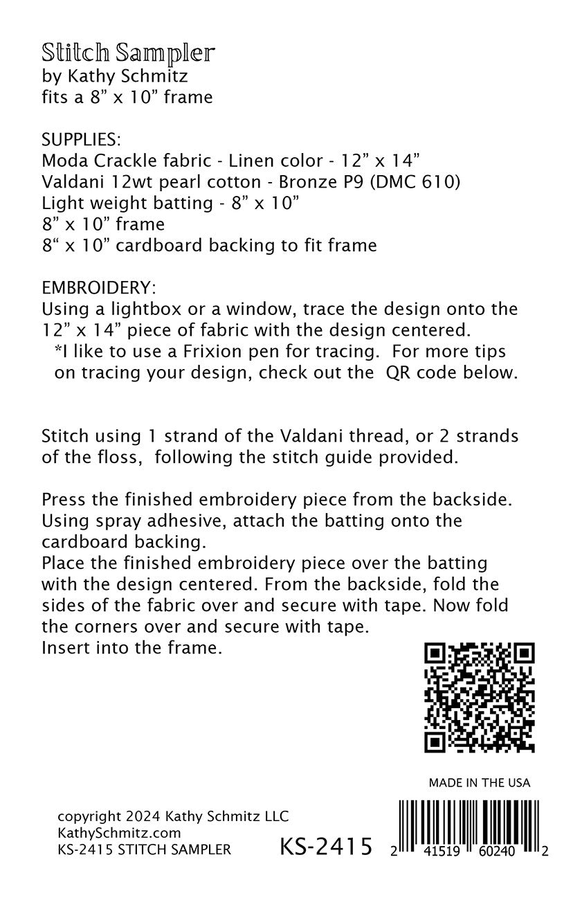 Stitch Sampler # KS-2415 - Special Order