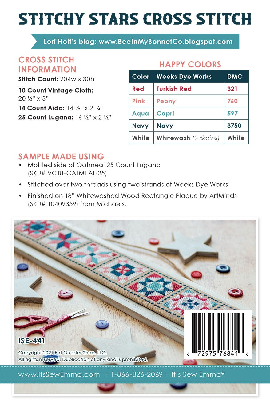 Stitchy Stars Cross Stitch Pattern # ISE-441 - Special Order