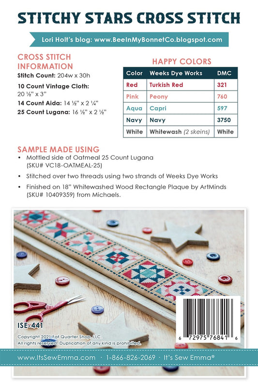 Stitchy Stars Cross Stitch Pattern # ISE-441 - Special Order
