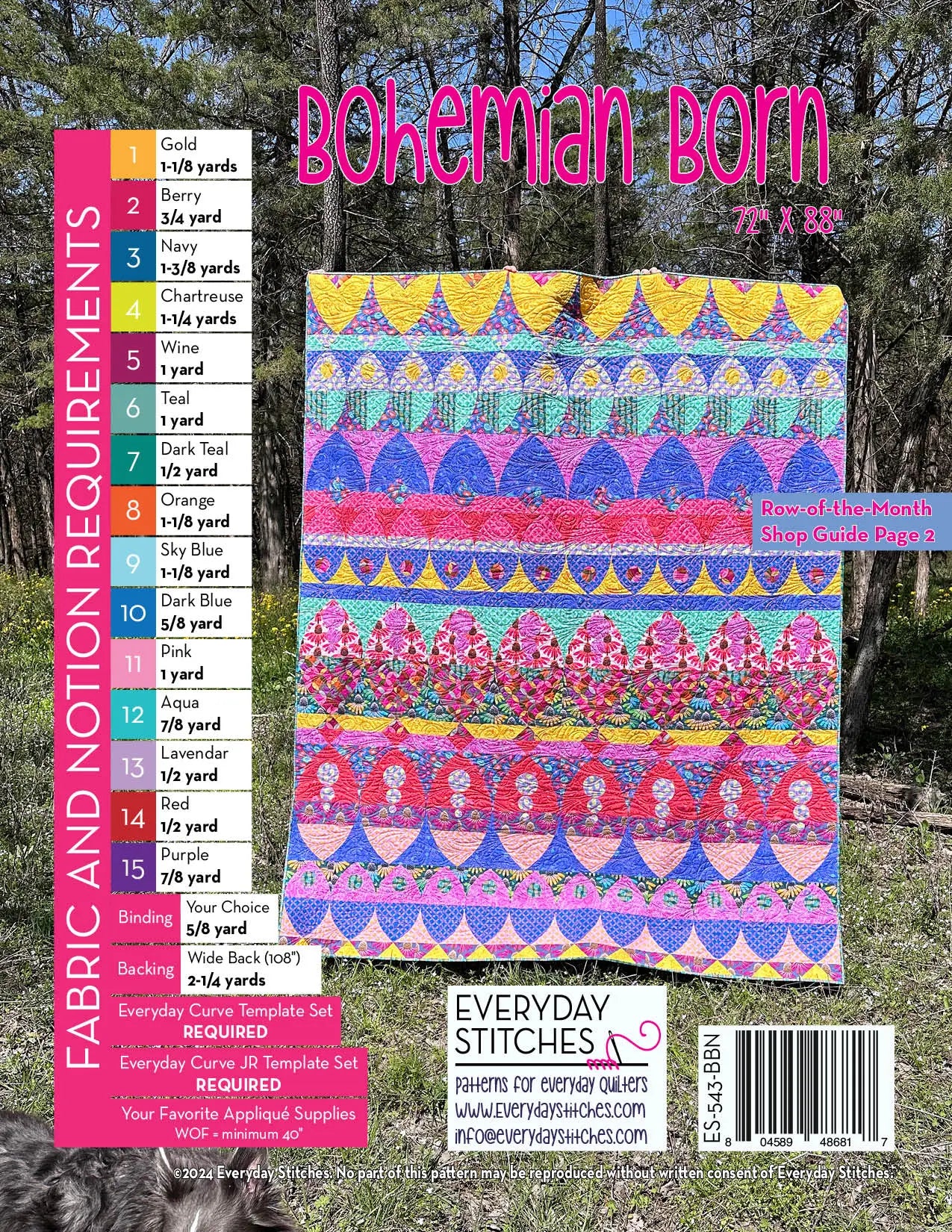 Strawberry Lane by Sally Kelly : Bohemian Born Quilt Pattern by Everyday Stitches