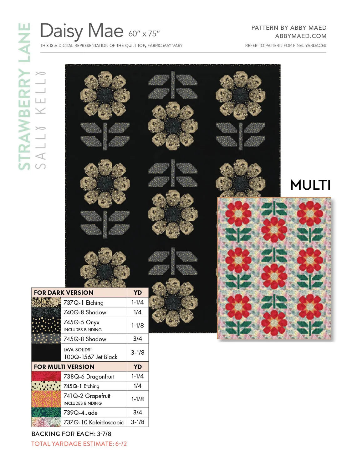 Strawberry Lane by Sally Kelly : Daisy Mae Quilt Kit