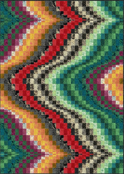 Strawberry Lane by Sally Kelly : Waves of Color Quilt Kit