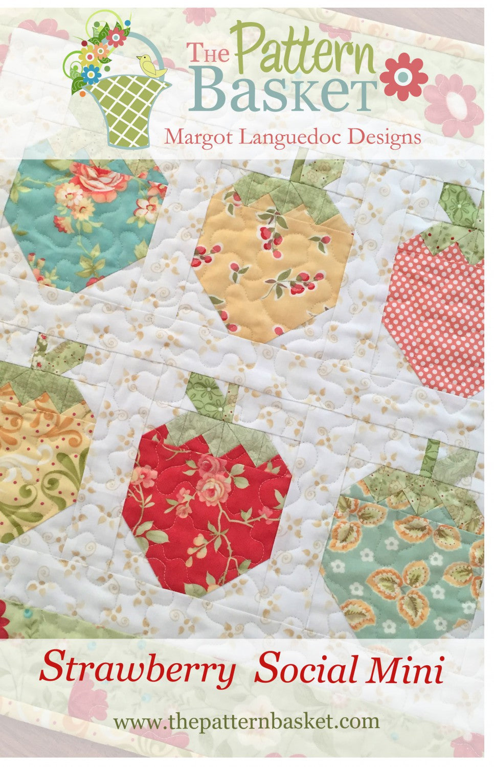 Strawberry Social Mini Quilt Pattern by The Pattern Basket