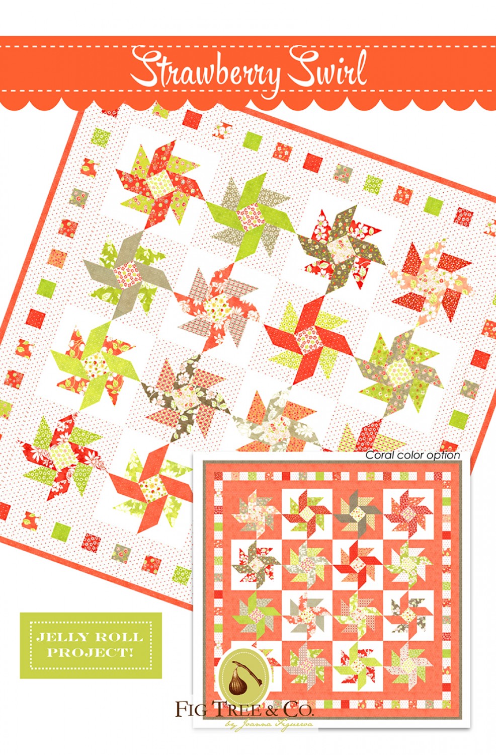 Strawberry Swirls Quilt Pattern by Fig Tree & Co.