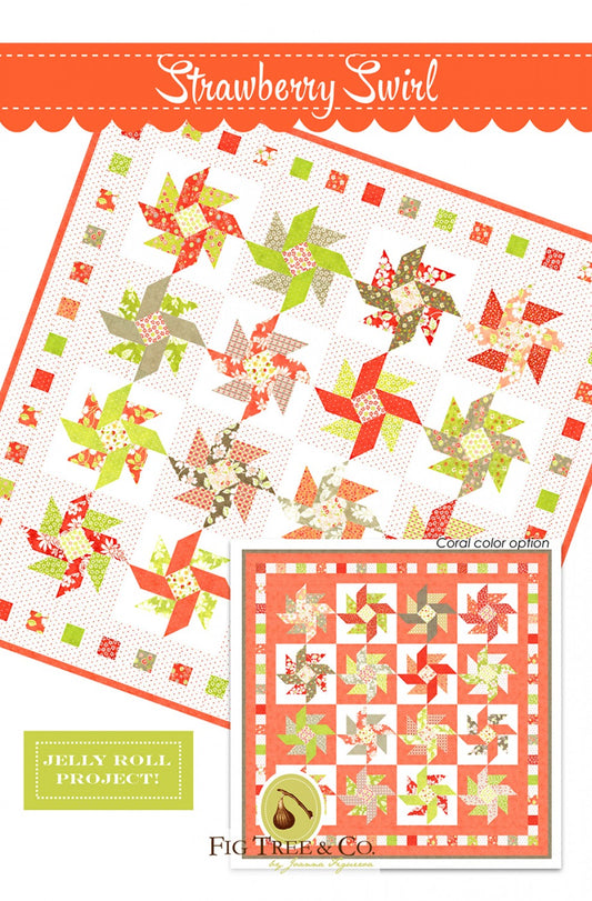 Strawberry Swirls Quilt Pattern by Fig Tree & Co.
