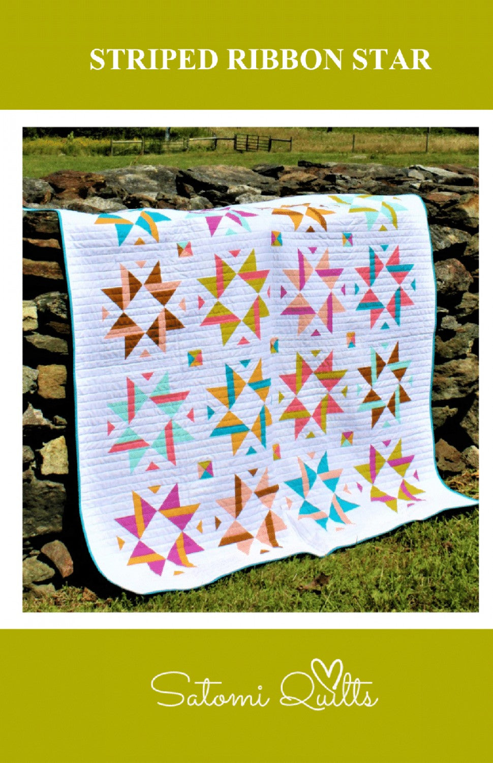 Striped Ribbon Star Quilt Pattern by Satomi Quilts