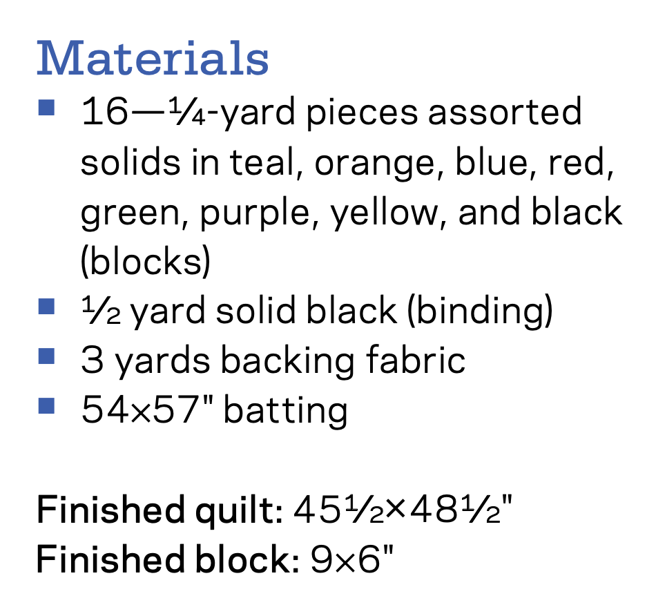 Strips of Pure Solids Quilt Kit